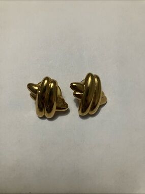 Gold-Tone Spiral Knot Clip-On Earrings